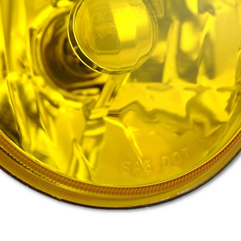 Octane Lighting 5 3/4 Inch Halogen Amber Yellow Glass Headlight