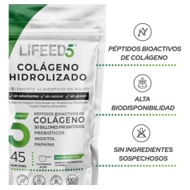 Colágeno Hidrolizado Probióticos Prebióticos Enzimas Digestivas Inositol Lifeed5 45 Porciones