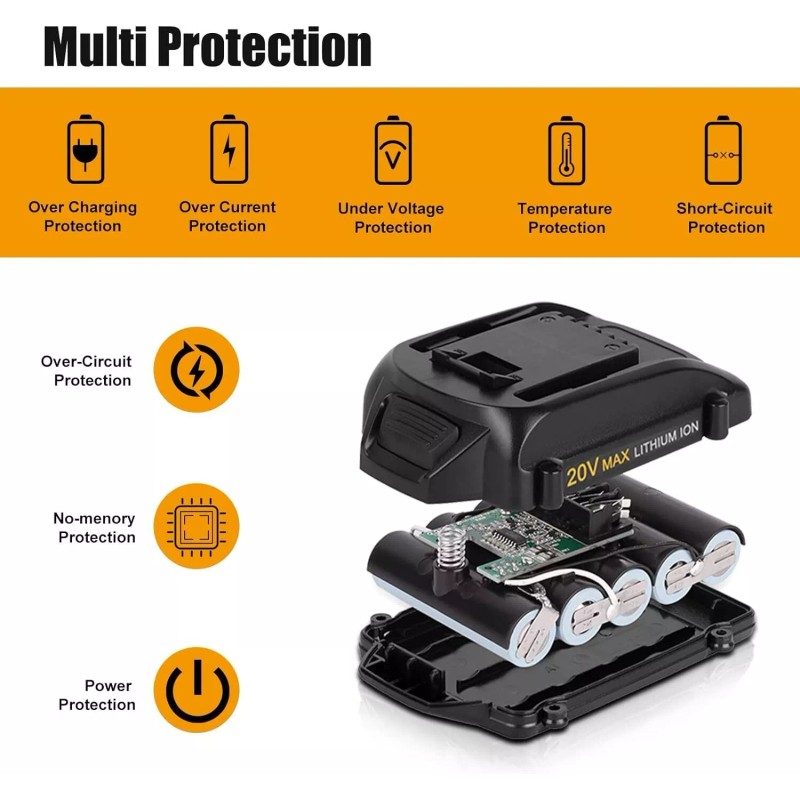 For WORX 2pack For WORX 20V MAX Extend Lithium Battery