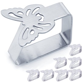 Alinwu Tablecloth Clips for Outdoor Dining Table 8 pcs Picnic Tables Clips Thickened Strong Stainless Steel，Table Cloth Clips Holders Ideal for Outdoor and Indoor,Kitchen, Picnic,Party(Butterfly)