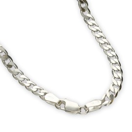 Christopher James of London CJoL - Solid 925 Sterling Silver 18" (46cm) 4.2mm Wide Flat Curb Chain In Gift Box - 8.5g