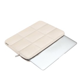 MOSISO Puffy Funda Laptop 13-14 Pulgadas,Compatible con MacBook Air/Pro 13.3,HP,DELL,Lenovo,ASUS Portátiles,Rectangular Acolchada Funda Transporte Portátil,Funda para Portátil para Mujer, Arena