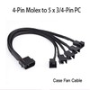 4-Pin Molex Power Supply Cable for 5 x 3/4-Pin WM