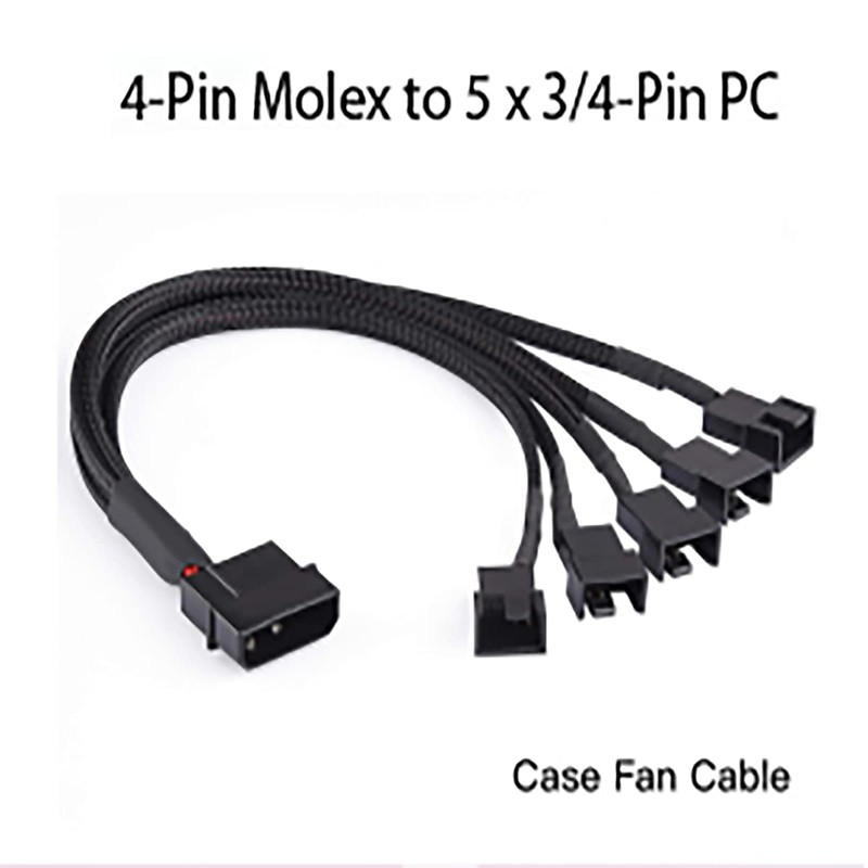 4-Pin Molex Power Supply Cable for 5 x 3/4-Pin WM