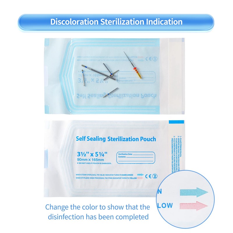 Annhua 3.5 X 6.5 Self Sterilization Pouches for Dental Offices,