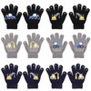 QKURT 6 Pairs of Children's Magic Gloves, Winter Thermal Gloves