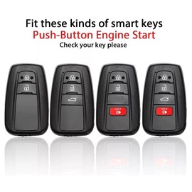 Car Key Shell Compatible with Toyota Carbon Fiber Style ABS Car Key Fob Remote Decorator Cover Shell Case Fit for Toyota RAV4 Camry Highlander Corolla Avalon C-HR Prius 2-3-4 Buttons
