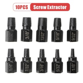 Unbranded 10PCS Damaged Screw Extractor Get It Out Drill Bits Tool Set Broken Bolt Remover