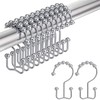 Amazer Shower Curtain Hooks Rings, Rust-Resistant Stainless Steel Double Shower