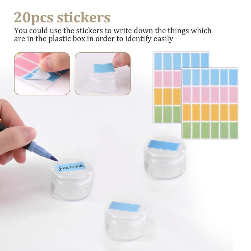 Plastic Cosmetic Jar*24, Transparent & Visible Sample Container Jar, Transparent