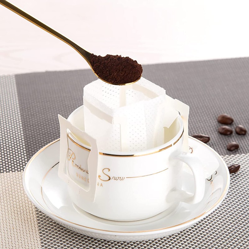 150-Pack Single-Serve Coffee Filter Bags, Hanging Ear Design, 7.5x9cm, Chemical-Free