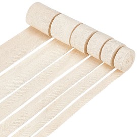 BENECREAT 6 Sizes Herringbone Cotton Twill Tape, 15~54mm Wide Herringbone Webbing Tape Roll Natural Twill Tape Ribbon for DIY Crafts Sewing Knit (Beige, 12m)