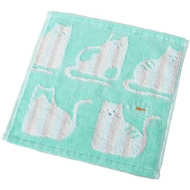Uchino Enrich Life Mimi Towel Handkerchief, Approx. 9.1 x 9.1 inches (23 x 23 cm), Green 6804V261 G