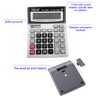 Desk Calculator, 12-Digit Solar Battery Office Calculator with Large LCD
