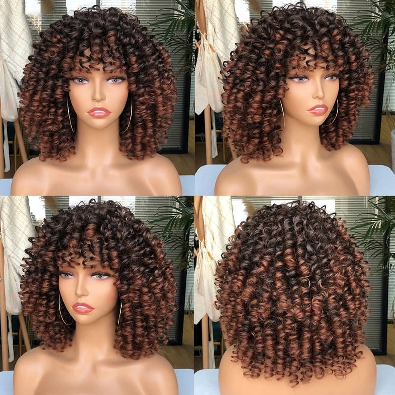 Short Curly Afro Wigs for Black Women Curly Wig with