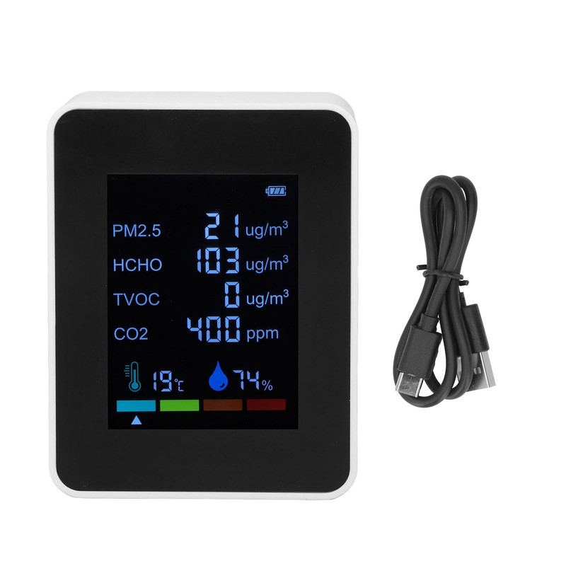 Multifunctional 6 in 1 CO2 Meter Air Quality Monitor Temperature