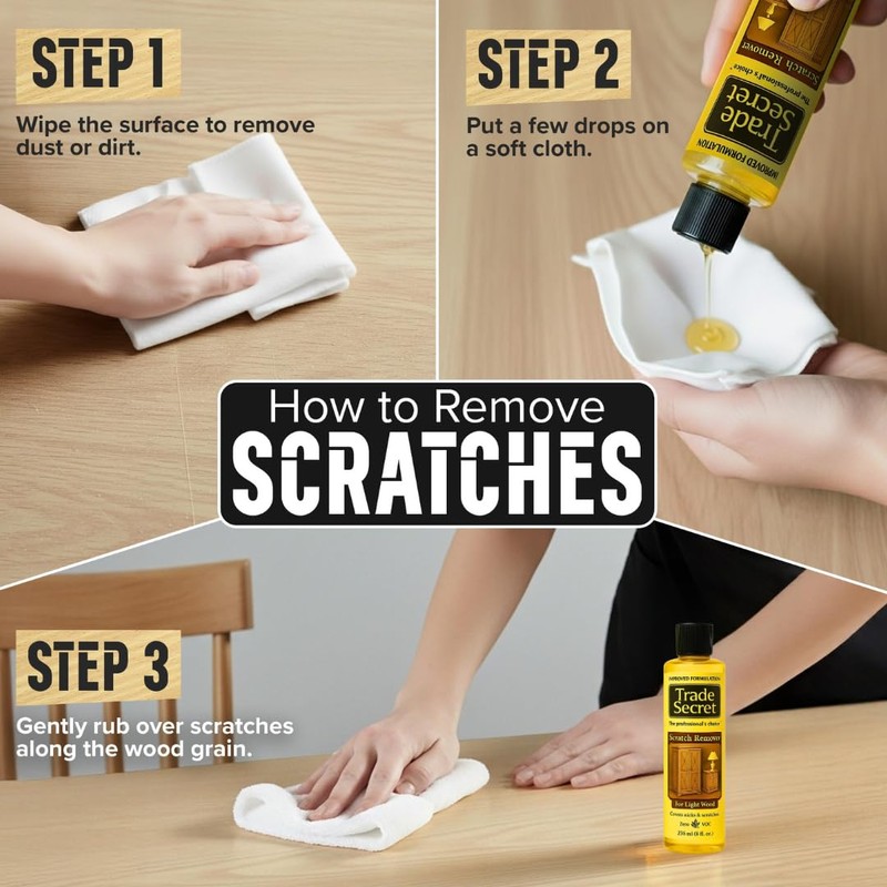 Trade Secret Light Wood Scratch Concealer, Scratch Remover for Real