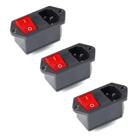 EC Buying 3Pcs AC-14-F16C Electrical Switch Power Socket with KCD4 10A Fuse 3 in 1 Integrated Power Socket Copper Power Socket Adapter Power Connector