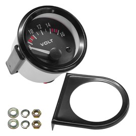 UHANBUT 12V Car Voltmeter 2" 52MM Voltage Gauge Meter, Digital Automotive Voltmeter, Universal LED Light Electrical Vehicle Voltage Meter Gauge with Measure Range 8-16V