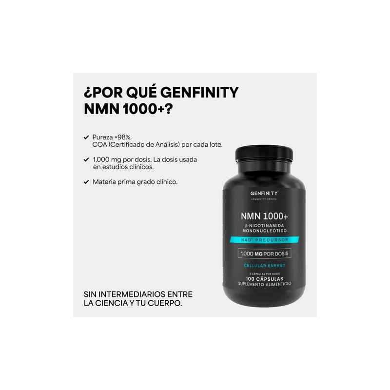 Nmn Ultra Pure - 1,000mg Por Dosis - 100 Cáps