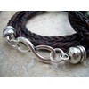 His and Hers Set of Braided Leather Infinity Couples Wrap