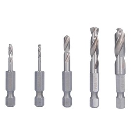 Watris Veiyi 5 Pieces Angle Drill Bit Hex Shank Drill Bit for Machining and Drilling 1/4, 1/8, 3/16, 5/16, 3/32 Inch