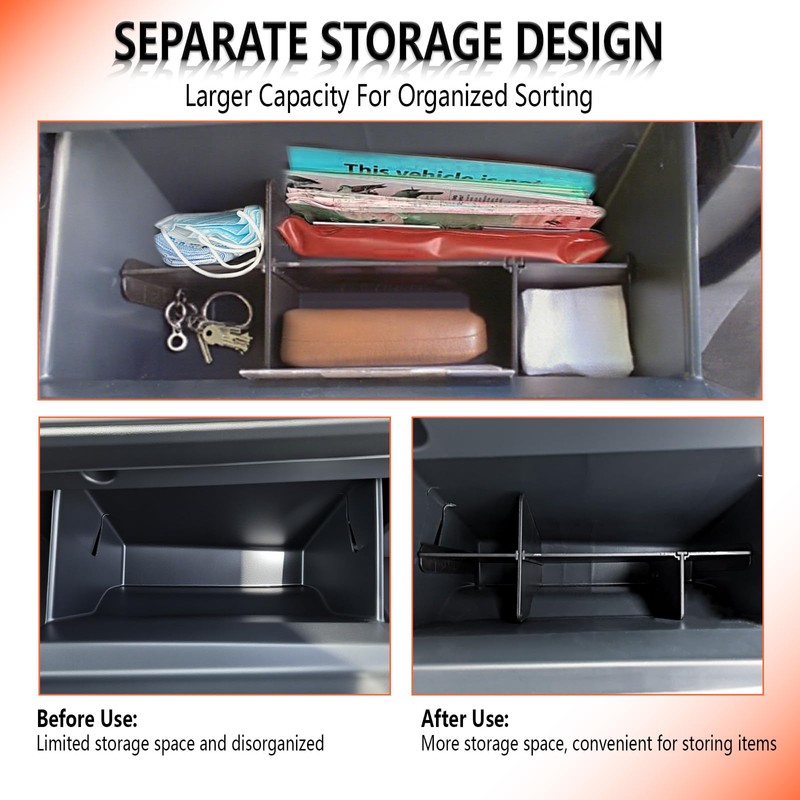 JLQP Upgrade Glove Box Dividers Organizer for Ford Bronco Sport