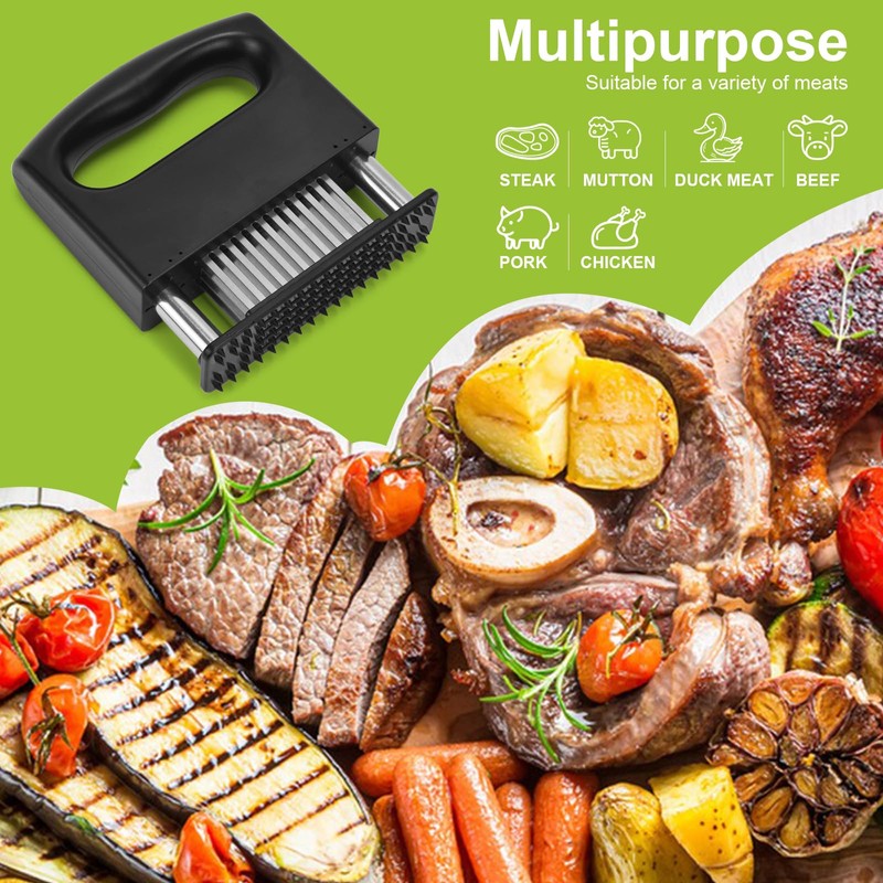 Meat Tenderizer Tool, Meat Tenderizer Stapler with 48 Stainless Steel