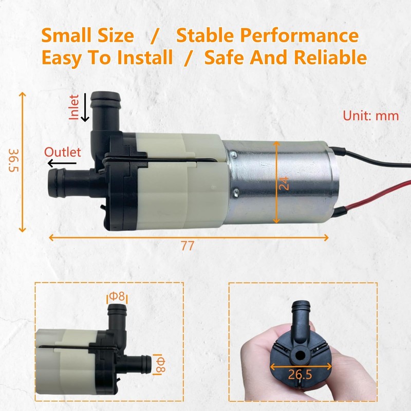 DC12V Micro Water Pump 0.8LPM, Compatible With GE Profile Opal