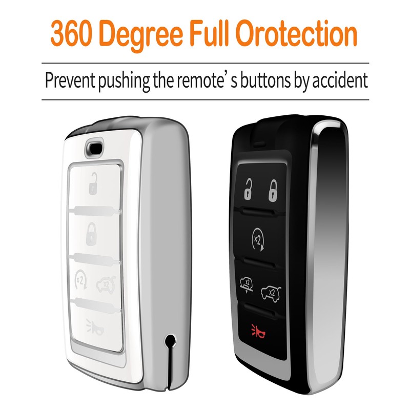 Sindeda for Jeep Key Fob Cover with Keychain Soft Full
