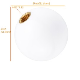 Arenbel Ball Shape Shifter Knob White Shift Handle Car Gear Lever Stick Replacement Fit Most Auto Manual Vehicles