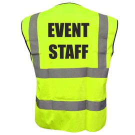 Event Staff Yellow Hi Vis Viz Safety Vest Waistcoat Reflective High Visibility EN471 BS large