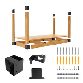 GOOCORREC Heavy Duty Overhead Garage Storage Rack Kit for 2x4 Wood (Actual 1.5"x3.5") - DIY Ceiling Storage System, 500 lbs Capacity, Easy Install, Metal Brackets (Black)