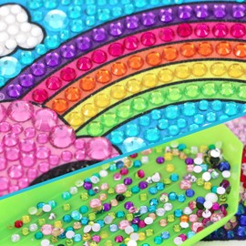 Craftoy 5D Diamond Painting Kits for Kids 7.1‘’ X 7.1‘’ Wooden Frame Diamond Arts and Crafts for Kids Mosaic Gem Stickers by Number Kits DIY Painting Arts Crafts Supply Set Embroidery Gift(H-Unicorn)