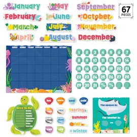 CTP Sea Friends Calendar Set Bulletin Board Set - Classroom, Homeschool (#10992 Creative Teaching Press)