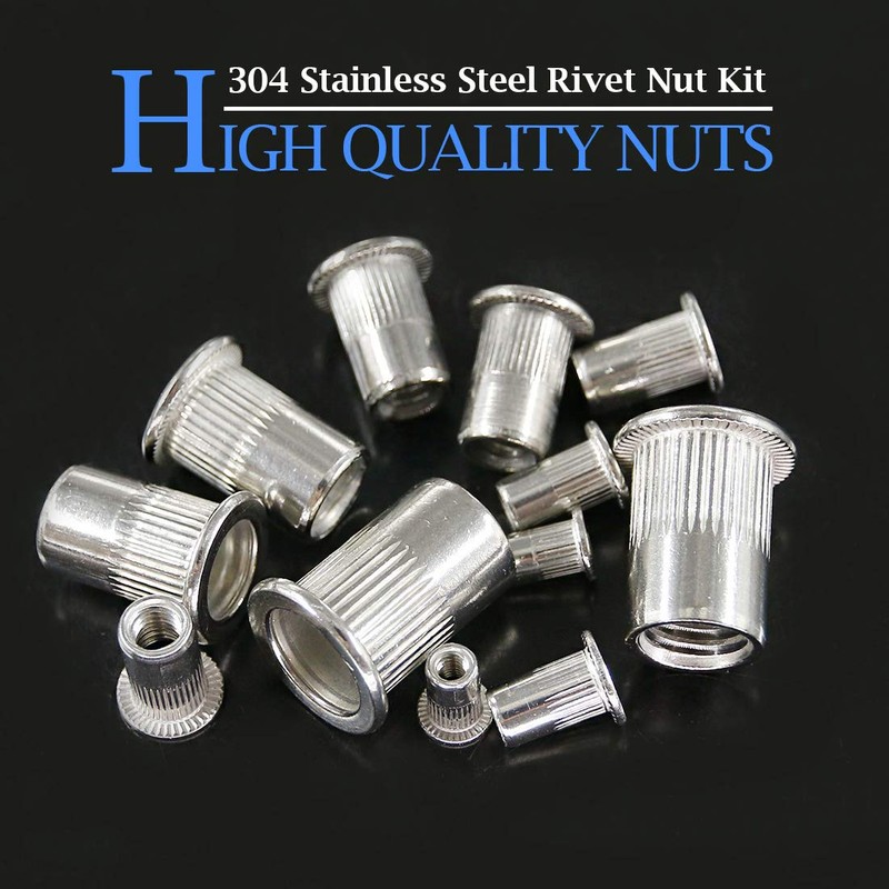 Glarks 126Pcs 304 Stainless Steel M3 M4 M5 M6 M8