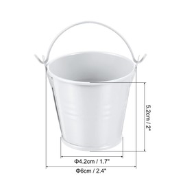PATIKIL 2"x2" Small Metal Bucket, 3 Pack Mini Colorful Buckets Cute Candy Tiny Decorative Pails with Handles for Crafts Party Favors, White