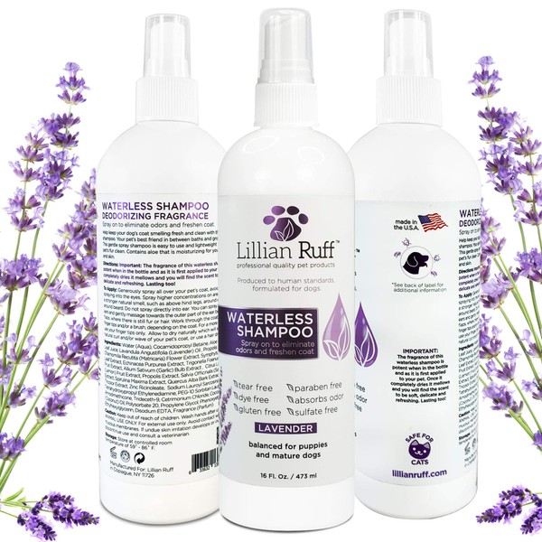 Lillian Ruff Waterless Dog Shampoo - No Rinse Quick Dry