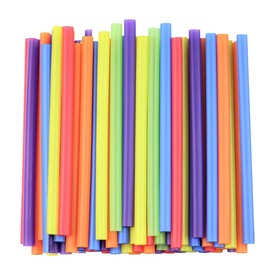 U Chef 100 Popotes de Plástico Jumbo, Pajitas de plástico resistente, Popotes de colores reutilizables, Pajitas para fiestas para Batidos, 8.5 Pulgadas de Alto, Varios Colores