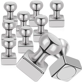 Strong Magnet Pins Neodymium Magnets Refrigerator Magnets, Whiteboard Magnetic Push Pins for Office, Chin, Classroom, Office, Map, Bulletin Board Square Push Pins Magnets Set of 10