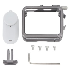 Camera Full Cage for Insta360 GO 3 Aluminum Alloy Action Camera Protective Housing Case Frame with Dual Cold Shoe Interface for Vlogging Video Making