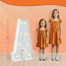 HITINO 3FT Marquee Light Up Letters, LED Marquee Letters A for Birthday Balloons Backdrop, Large Light Up Letters for Baby Shower Anniversary Decorations Party Wedding Decor, Pre-Cut Foam Frame Kit