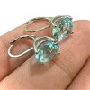 LEOPRA Blue Topaz Silver Plated Leverback Earrings 6MM Blue Dangle