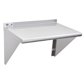 Profeeshaw NSF Stainless Steel Shelf 18” x 24”, 300 lb Commercial Shelves Wall Mounted Metal Shelving with Backsplash and 2 Brackets for Restaurant, Bar, Utility Room, Kitchen and Garage