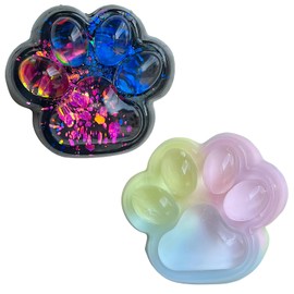 2PCS Taba Squishy，Cat paw，Very Sticky and Soft Squishy，Various Styles taba Squishy paw，with Cartoon Box，Surprise Gift for Kids and Adults.(Three-Colour＆Two-Colour)