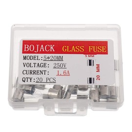 BOJACK 5x20 mm 1.6 A 250 V 0.2x0.78 Inch F1.6AL250V 1.6 amp Fast-Blow Glass Fuses(Pack of 20 Pcs)