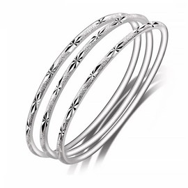 Sterling Silver Bangle Bracelets for Women,Fashion Jewelry Simple Adjustable 925 Silver Cuff Bangles for Women Mom Wife Valentine Mothers Day Gift (Inner diameter 2.56inch)