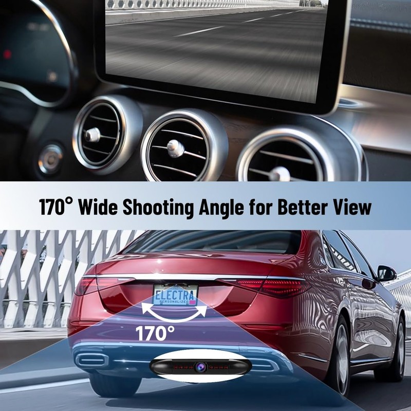 License Plate Frame Backup Camera, Night-Vision Car Rear View Camera