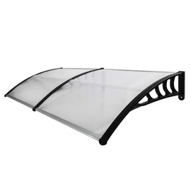 STERXONE Durable Door Awning Window Awnings Exterior Rain and Sun, Best Front Door Awning Polycarbonate Cover Outdoor Patio Canopy Shetter with Aluminum Fixing Bars, ABS Curved Bracket (40 x 80-C)