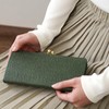 HIRAMEKI Morris Slim Gamaguchi Long Wallet, Cowhide Leather, Embossed William